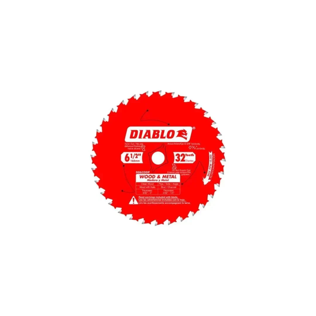 6-1/2 in. x 32 Tooth Wood & Metal Carbide Saw Blade