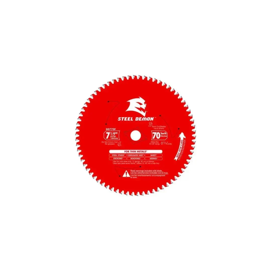 7-1/4 in. x 70 Tooth Steel Demon Carbide-Tipped Saw Blade for Metal