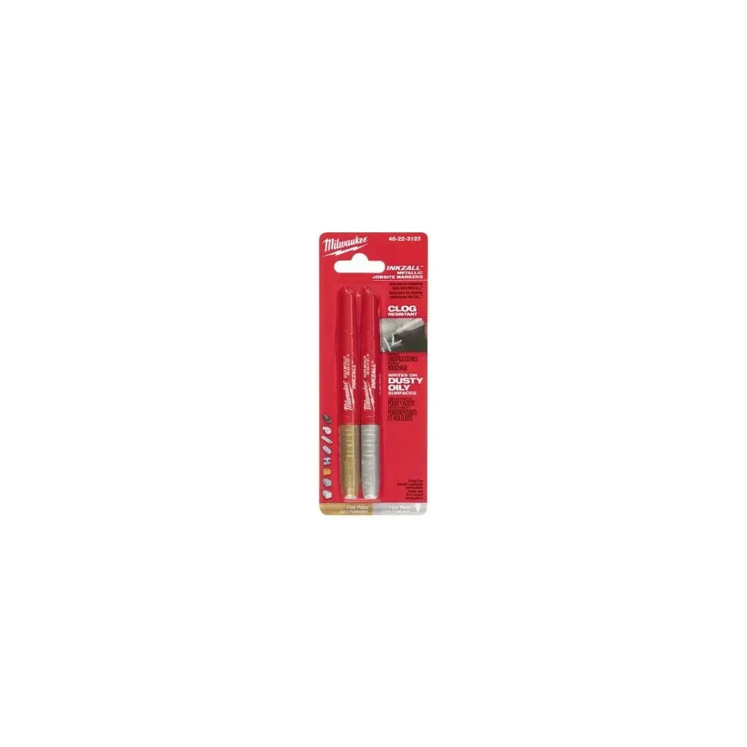 2PK INKZALL® Silver/Gold Metallic Fine Point Marker