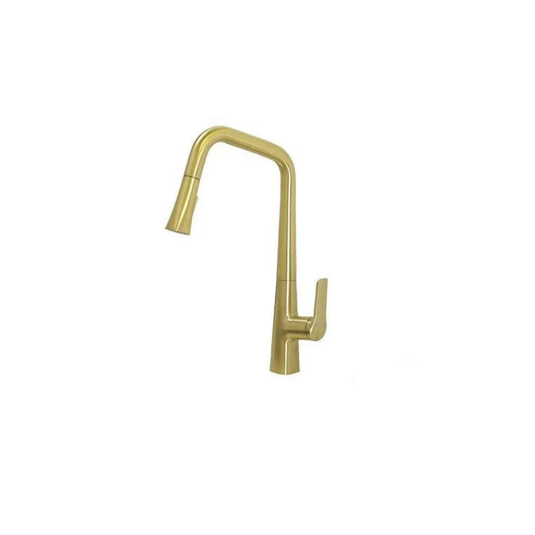 Kitchen Faucet - B23128 in brushed gold finish with single lever handle by KDN Home Option Inc.