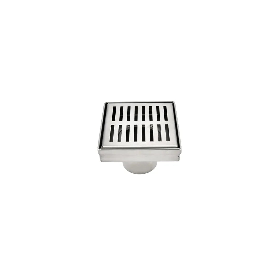 Square Shower Drain Slot Grid 6" x 6"x 2 3/4" Brushed Stainless Steel - 188097