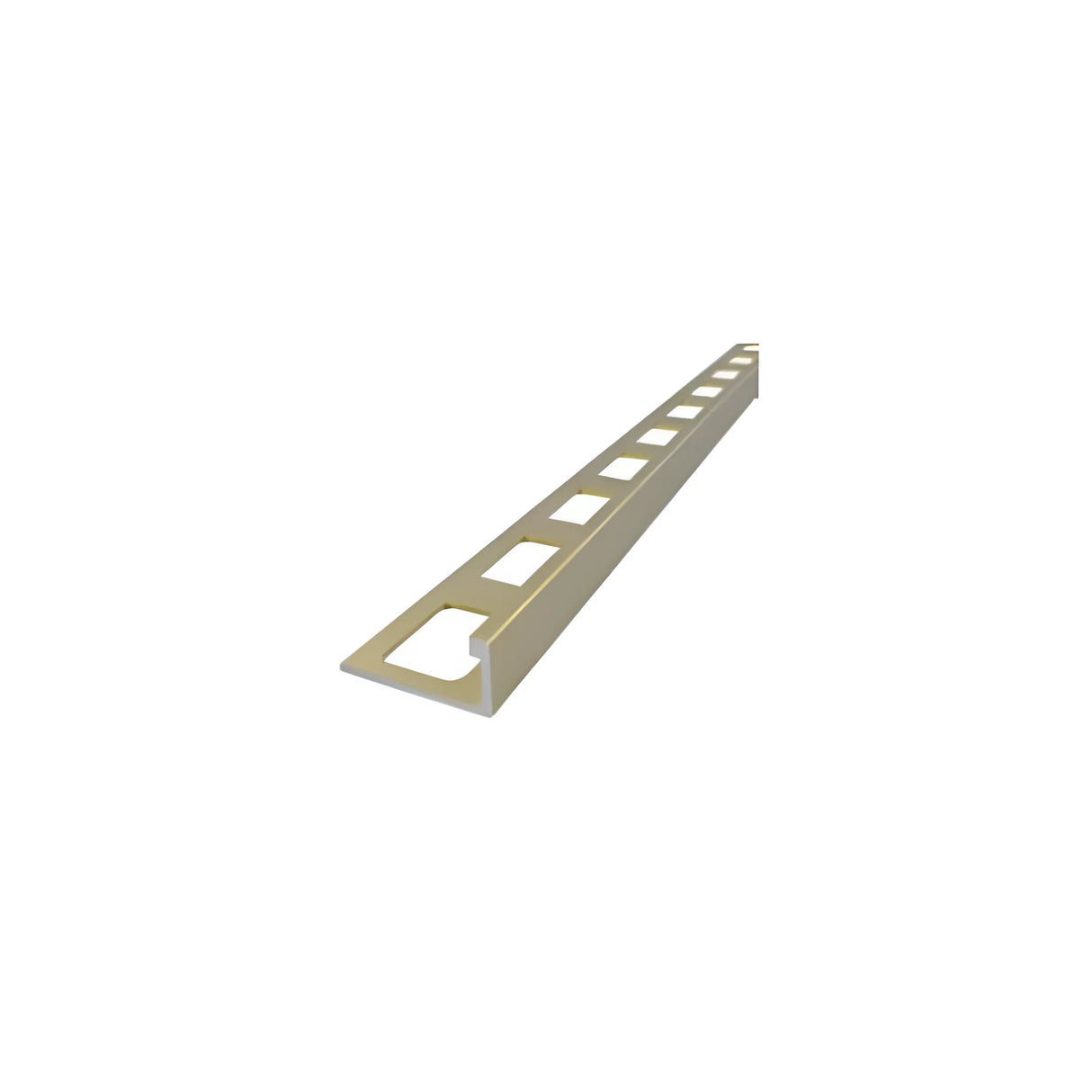 8" Aluminum L-Shaped Tile Trim - Satin Brass Anodized
