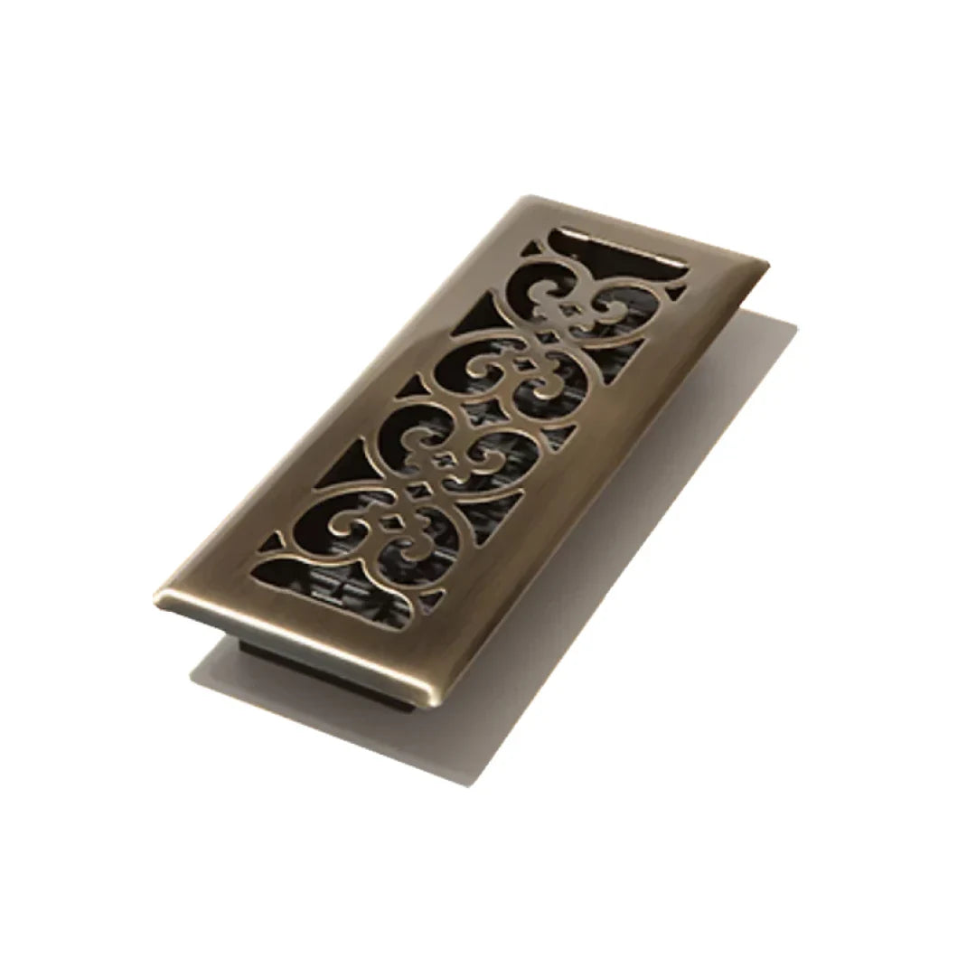 3″x10″ Decor Steel Floor Register – Antique Brass