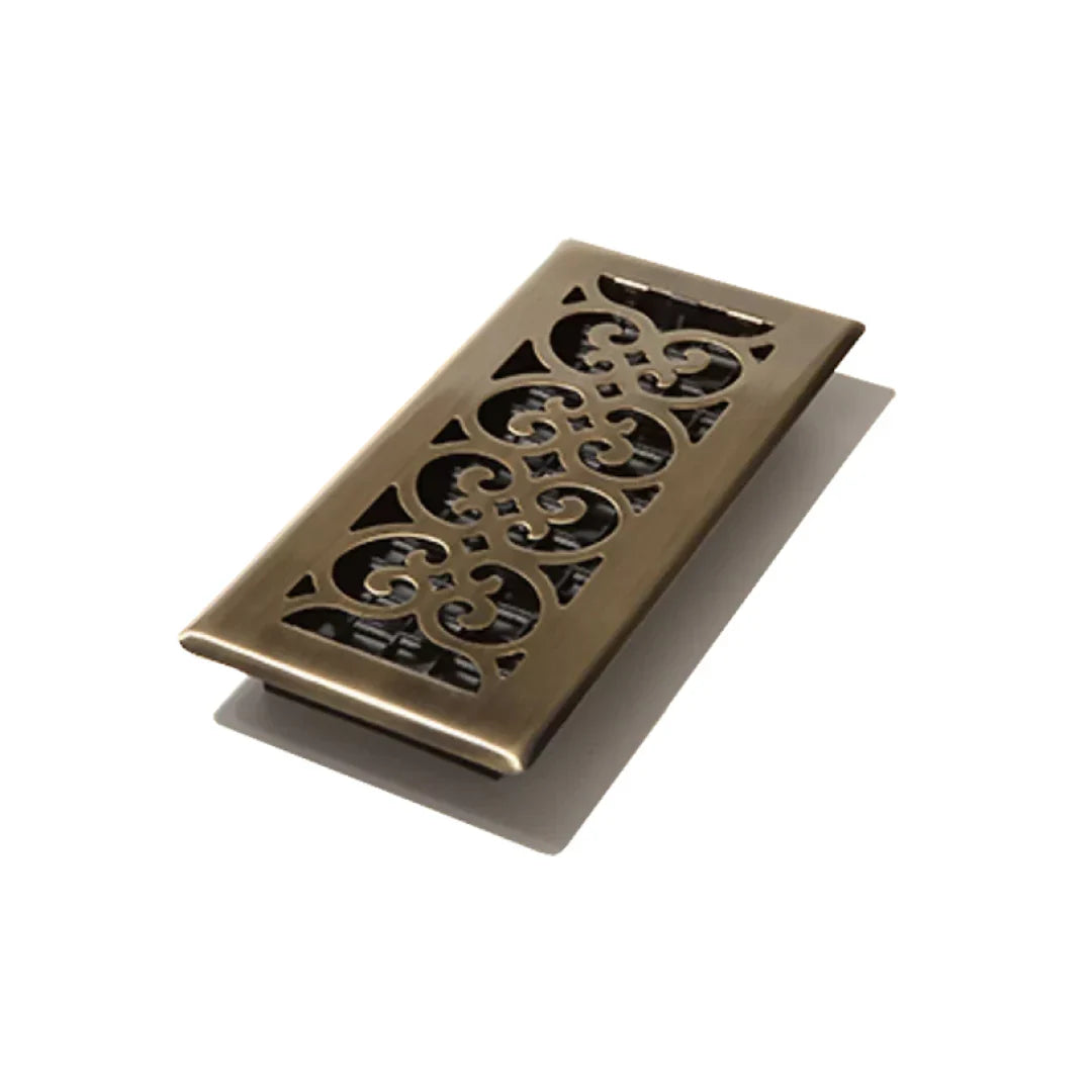 4″x10″ Decor Steel Floor Register – Antique Brass
