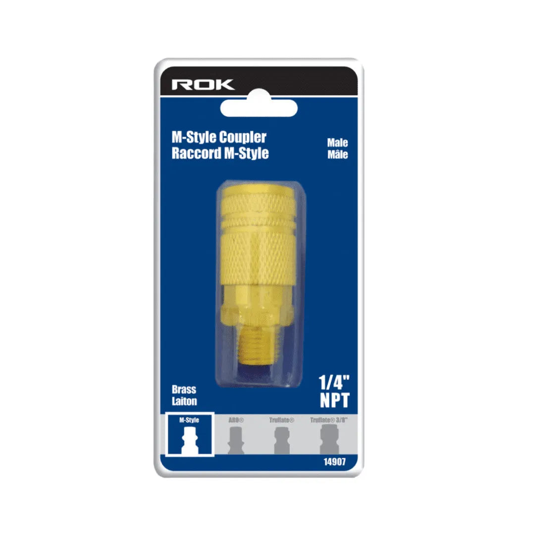 1/4" Male Coupler Industrial M-style Brass