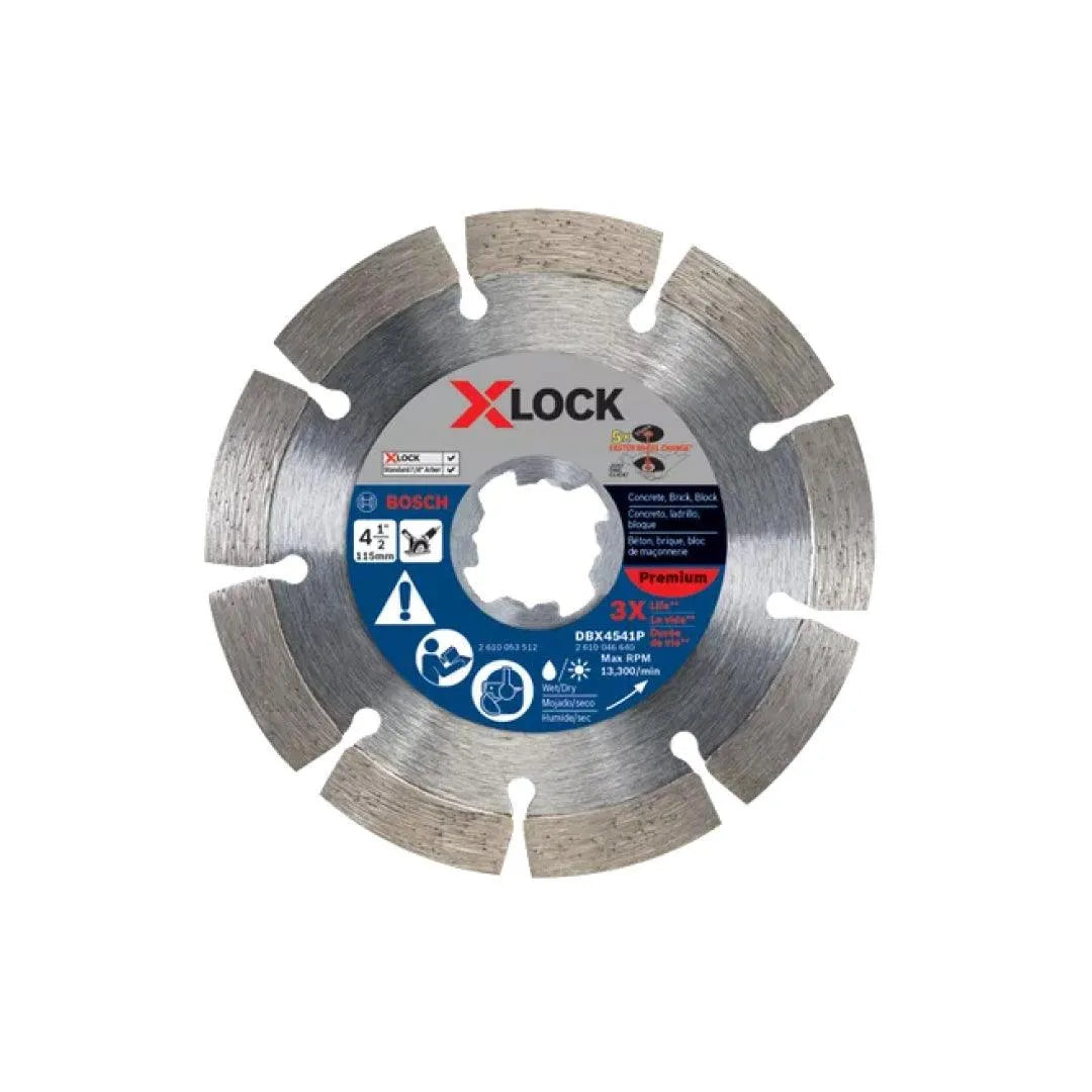 Bosch DBX541P 5" X-Lock Premium Segmented Diamond Blade – Fast Cutting For Concrete, Brick & Masonry