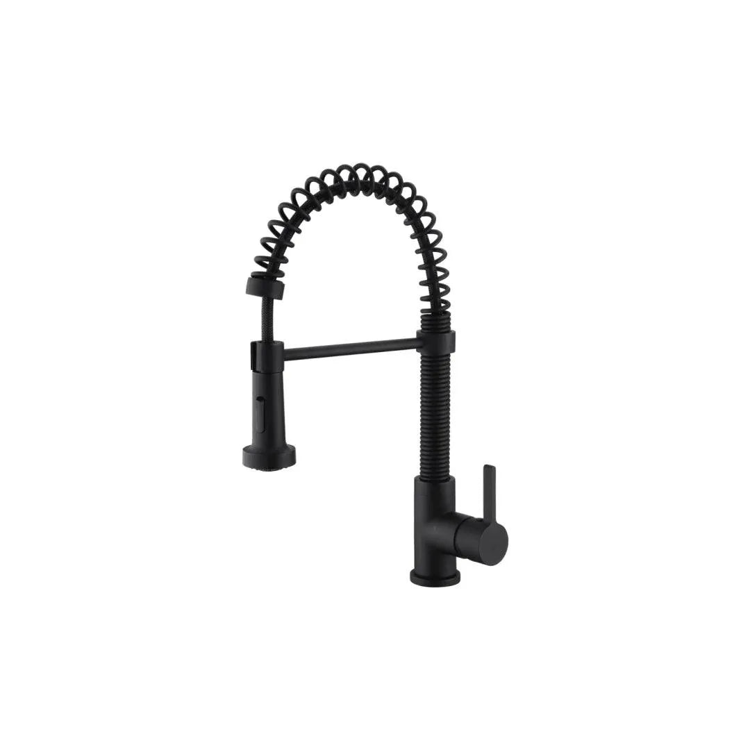 Kitchen Faucet - B25133 with pull-out sprayer and single handle mixer in black finish by KDN Home Option Inc.