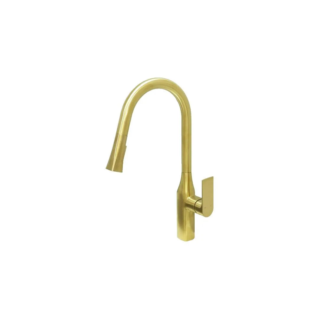 Kitchen Faucet - B23134 in brushed gold finish with pull-down sprayer by KDN Home Option Inc.