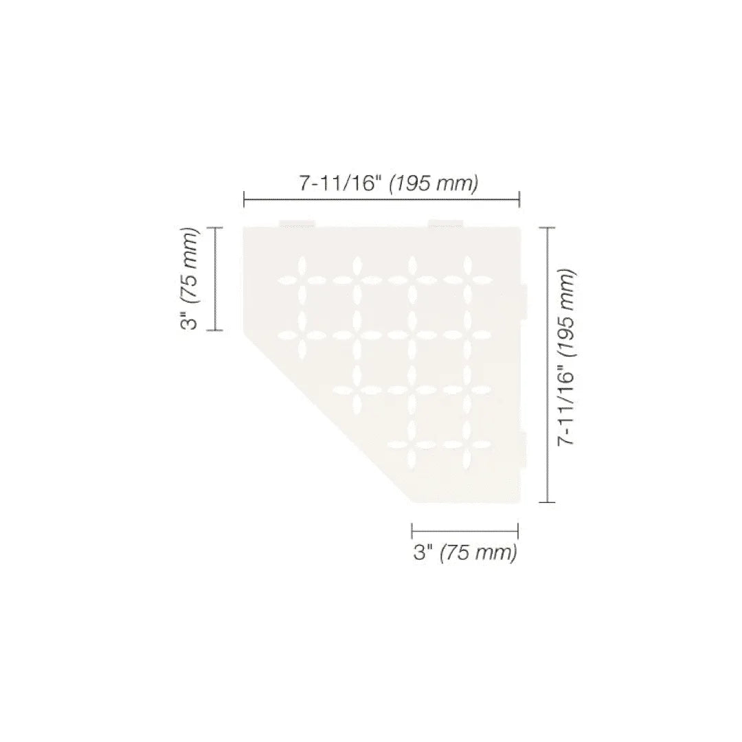 SHELF-E - Pentagonal Corner Shelf Floral Design - Besso Floor & Decor