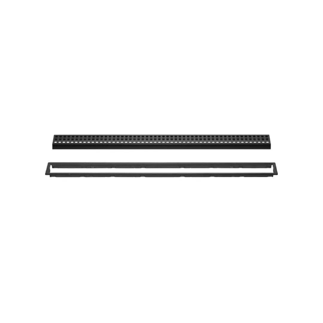 KERDI-LINE 3/4"Height x 1/8"to 9/16"Thick Matte Black Square Linear Drain Gate Assembly