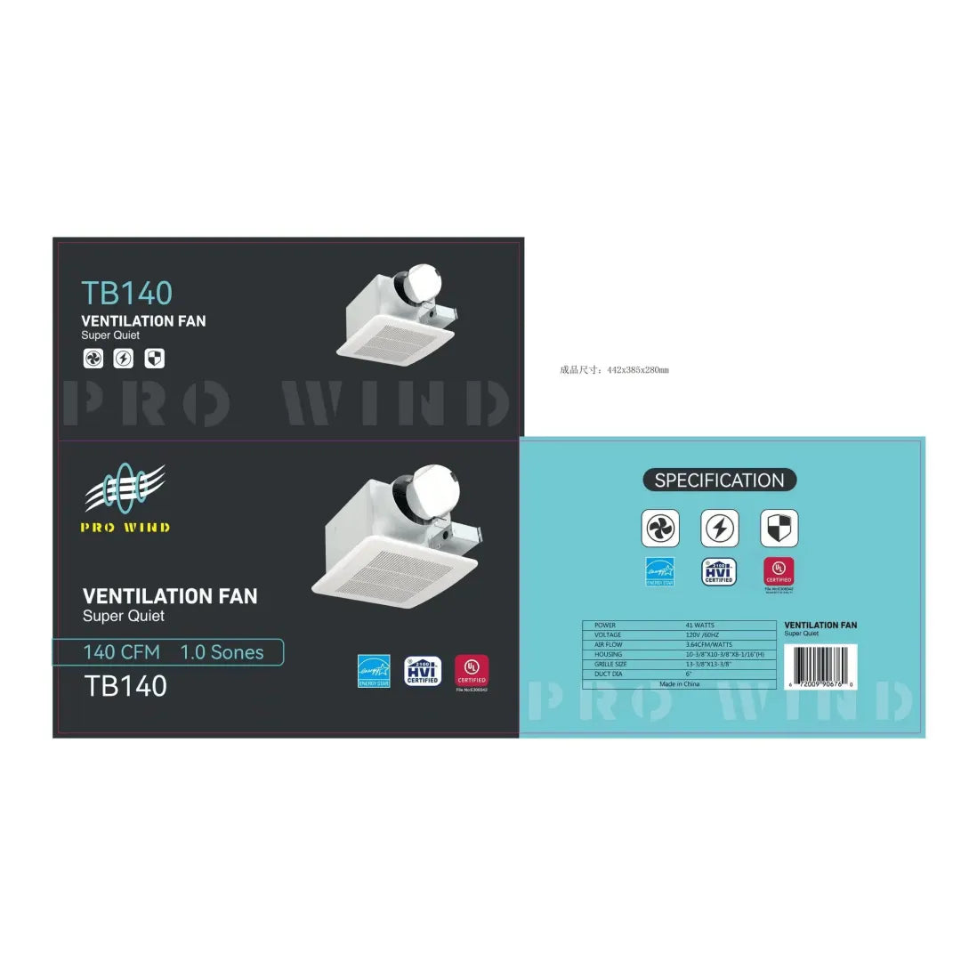 Bathroom Exhaust Fans Super Quite - TB140