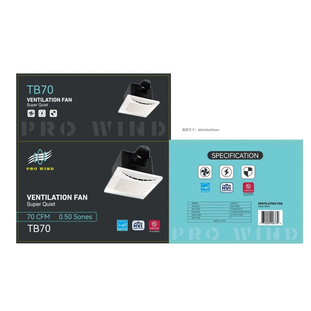 Bathroom Exhaust Fans Super Quite - TB70