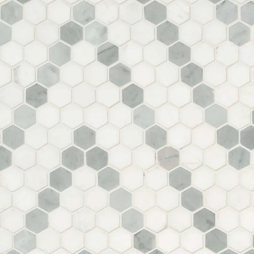 Bianco Dolomite Sazi 1" Hexagon