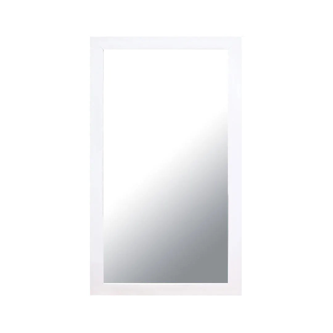Flat Framed Rectangular Bathroom Vanity Mirror in White