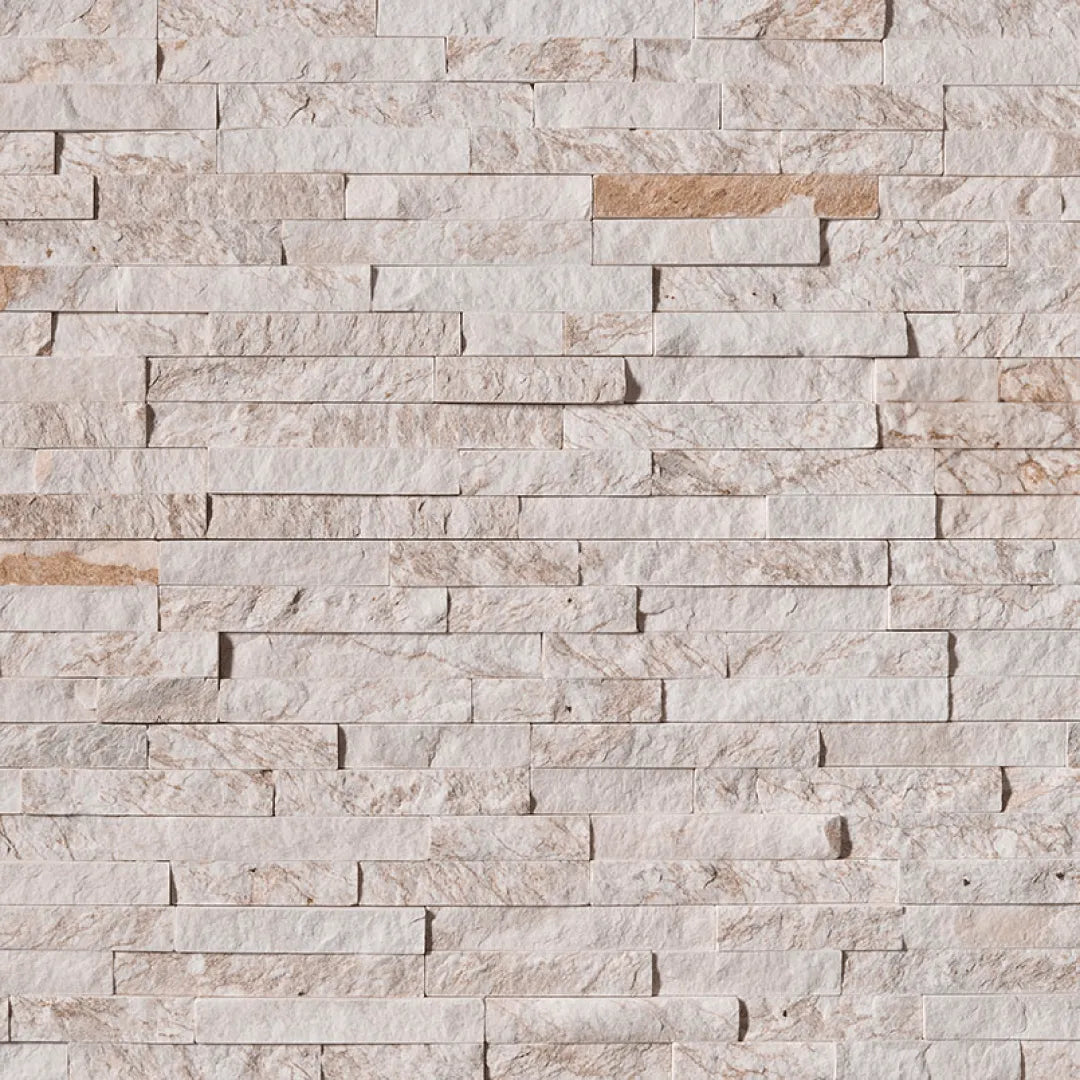 Royal White Splitface Stacked Stone