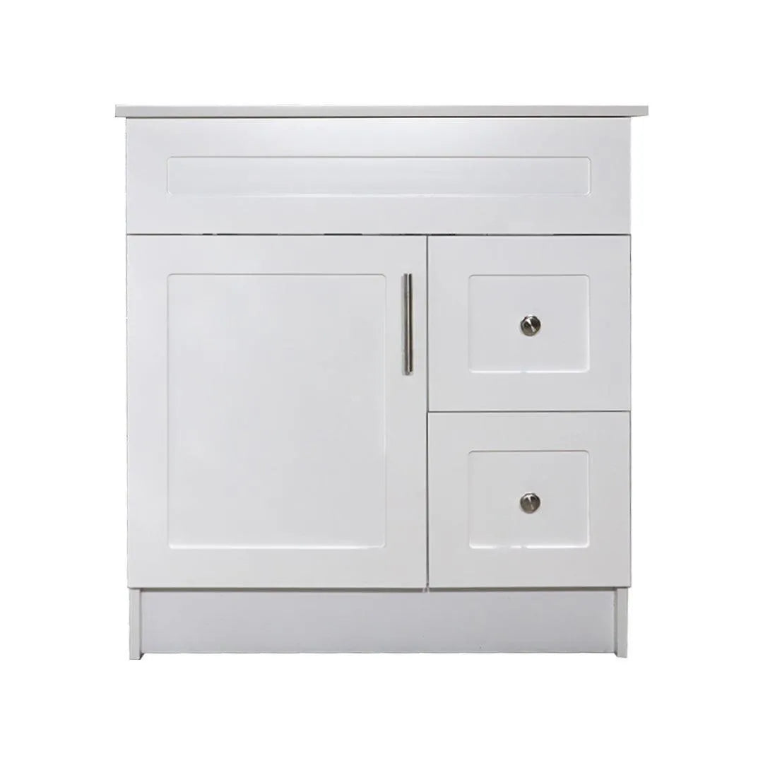 30" White MDF Vanity Base With 2 Drawer - TESCO Building Supplies