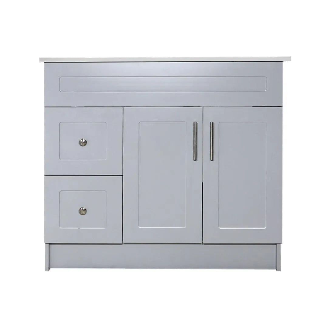 42" Grey MDF Vanity Base With 2 Drawer - TESCO Building Supplies