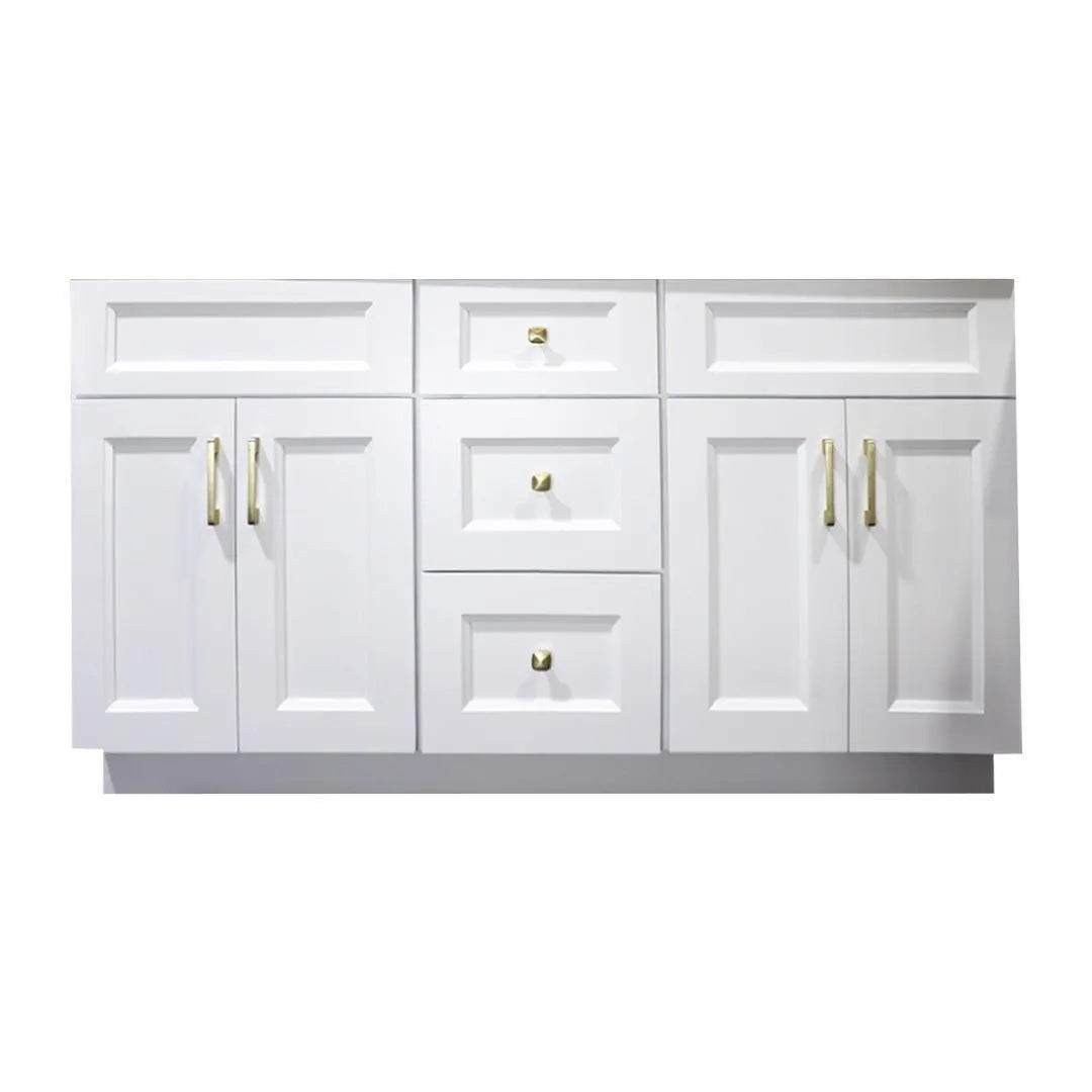 60" Hardwood Vanity Base For Double Sink With 3 Drawers - TESCO Building Supplies