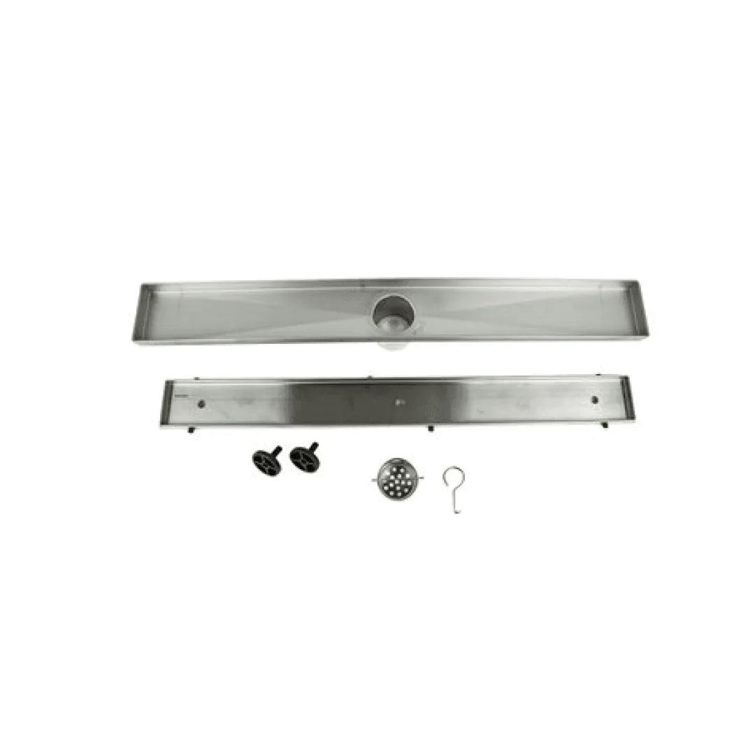 Linear Shower Drain Tile-in 2in 24" x 3" x 3-1/8" - 188056 - TESCO Building Supplies
