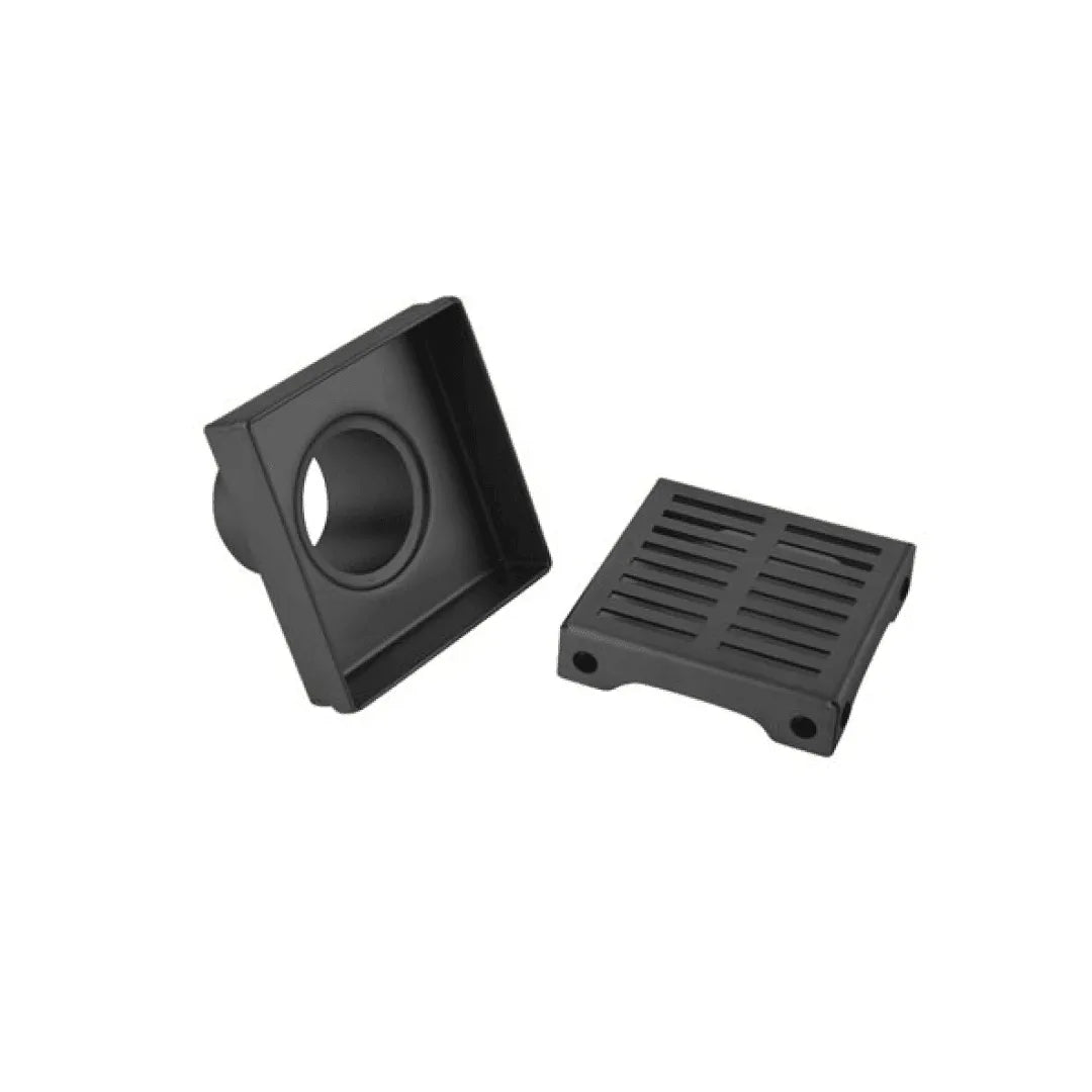 Square Shower Drain Slot Grid 6" x 6" x 2-3/4" Matte Black - 188095 - TESCO Building Supplies