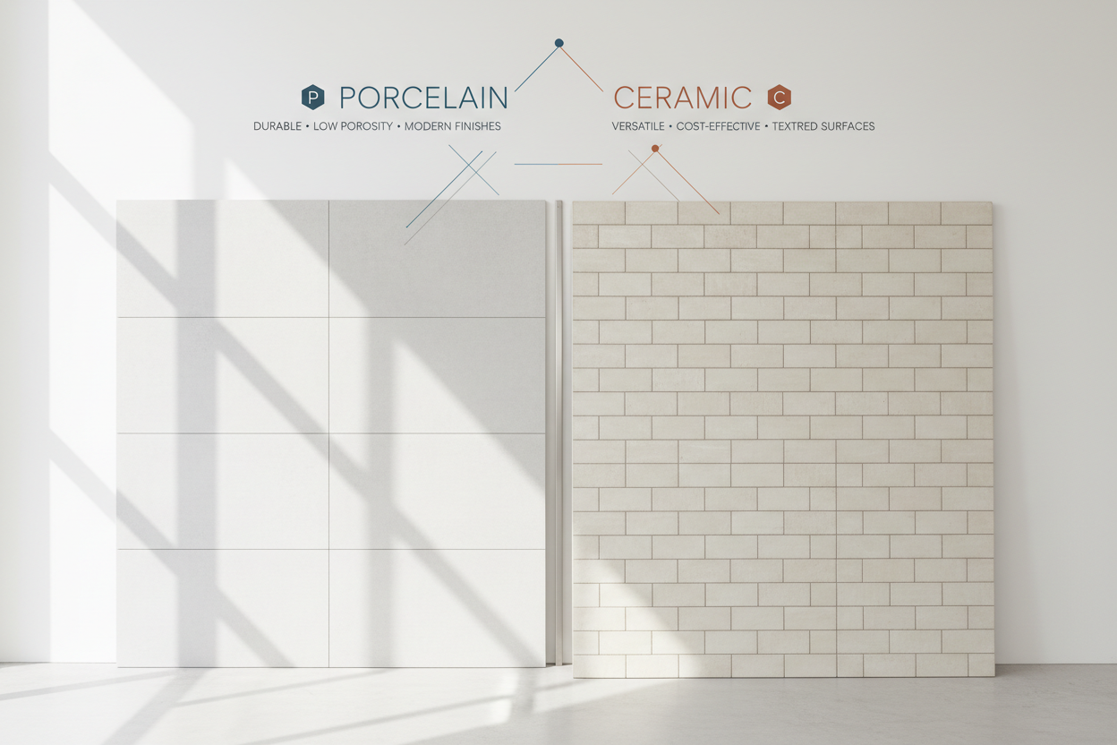 What is the difference between Porcelain and Ceramic Tiles?