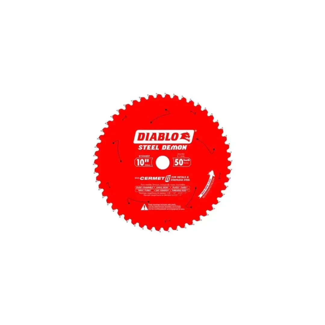 Diablo Steel Demon 10-Inch 50-Tooth Circular Saw Blade – Cermet Metal & Stainless Steel – D1050CF