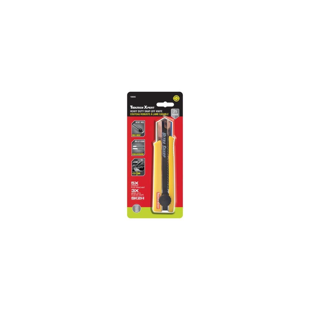 Heavy Duty Utility Knife 25mm Snap-Off Blade Yellow