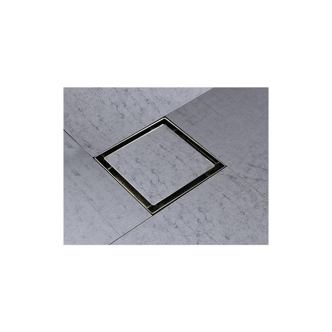 Eco Square Shower Drain Tile-in 5" x 5" x 3-1/8" Brushed SS - 188109