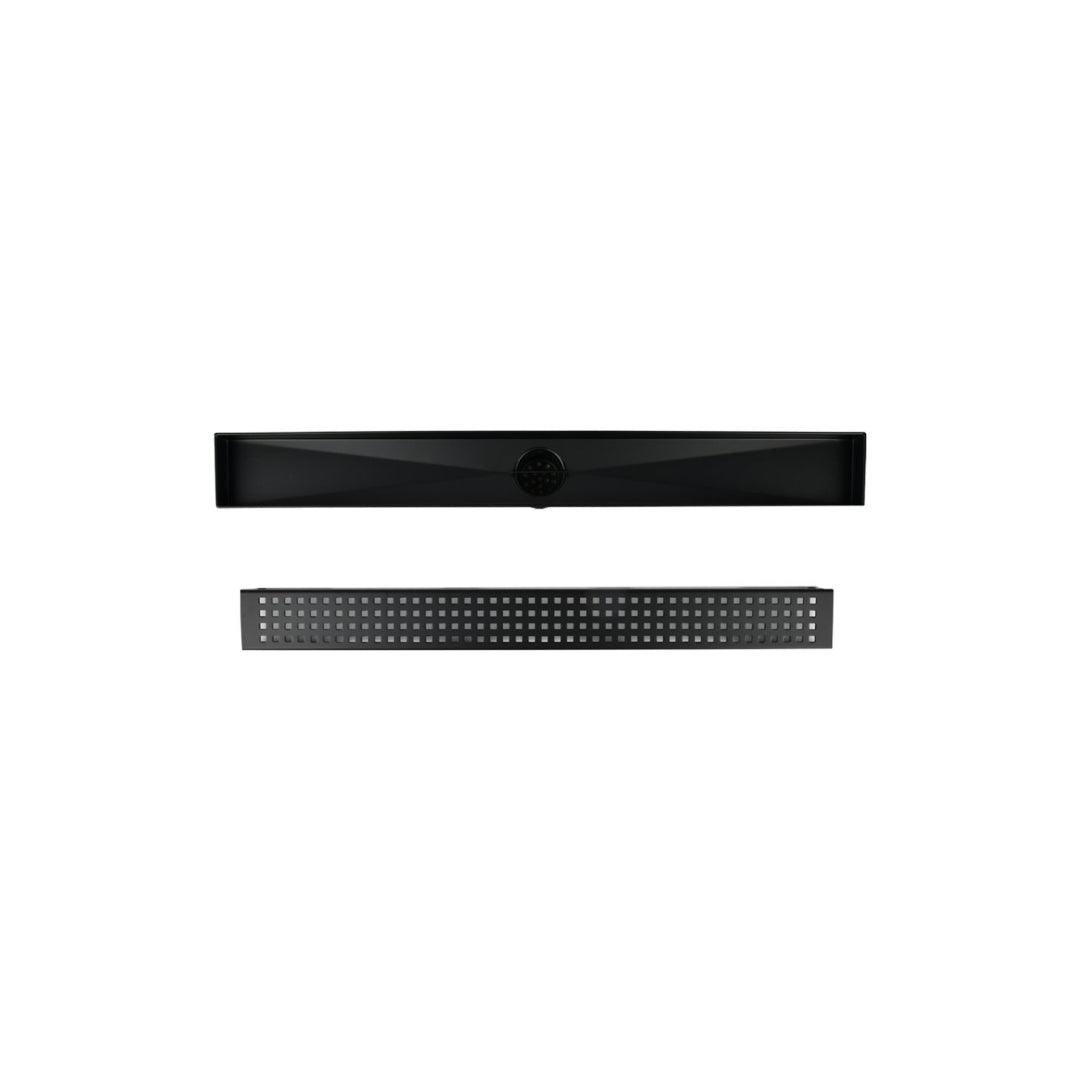 Linear Drain Slot Square Grid Small Squares 48" Matte Black - 188101