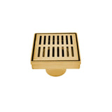 Square Shower Drain Slot Grid 6" x 6"x 2-3/4" Brushed Gold - 188096