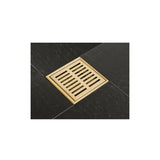 Square Shower Drain Slot Grid 6" x 6"x 2-3/4" Brushed Gold - 188096