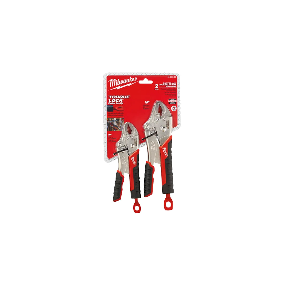 2PC TORQUE LOCK Curved Jaw Locking Pliers Set