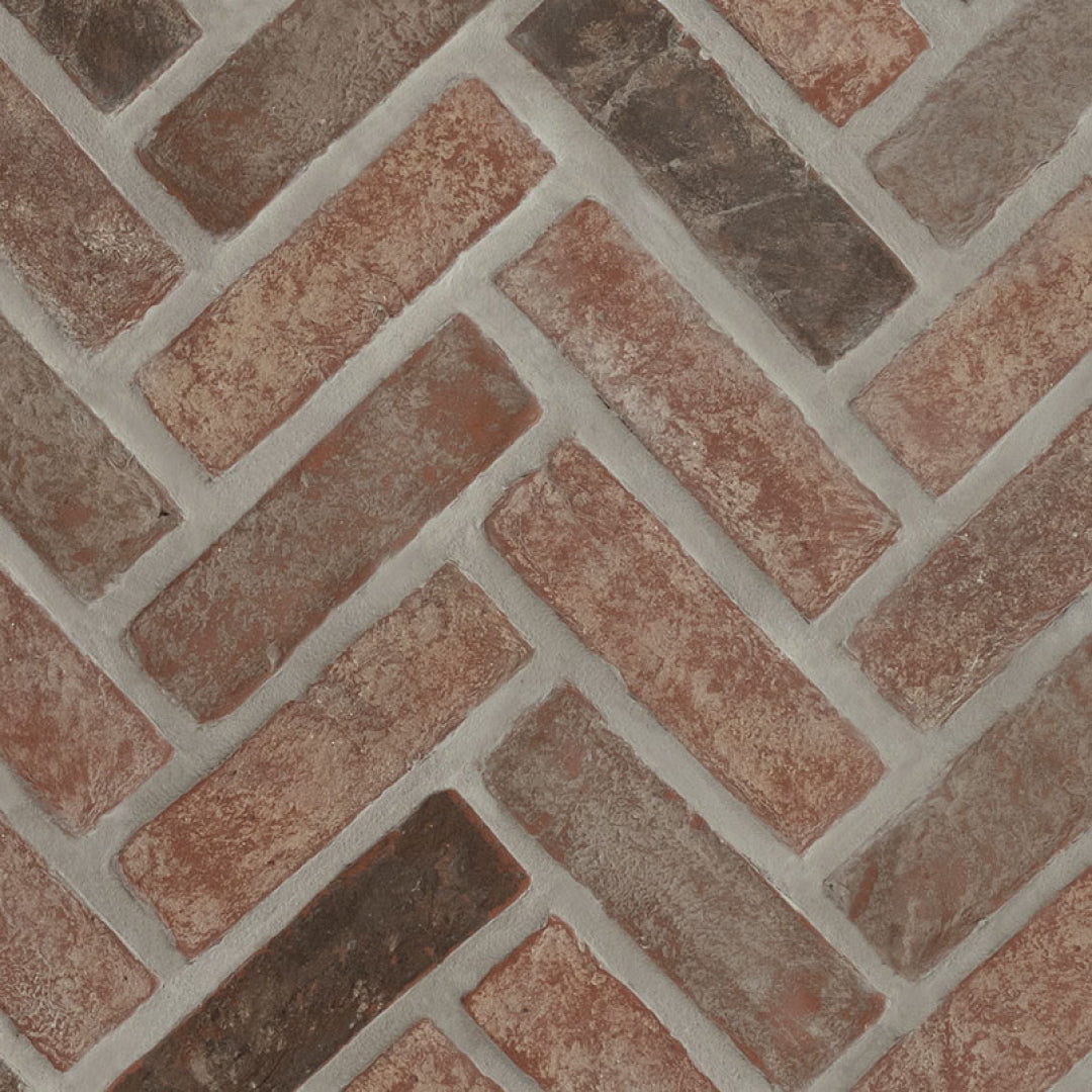 Noble Red Clay Brick Herringbone