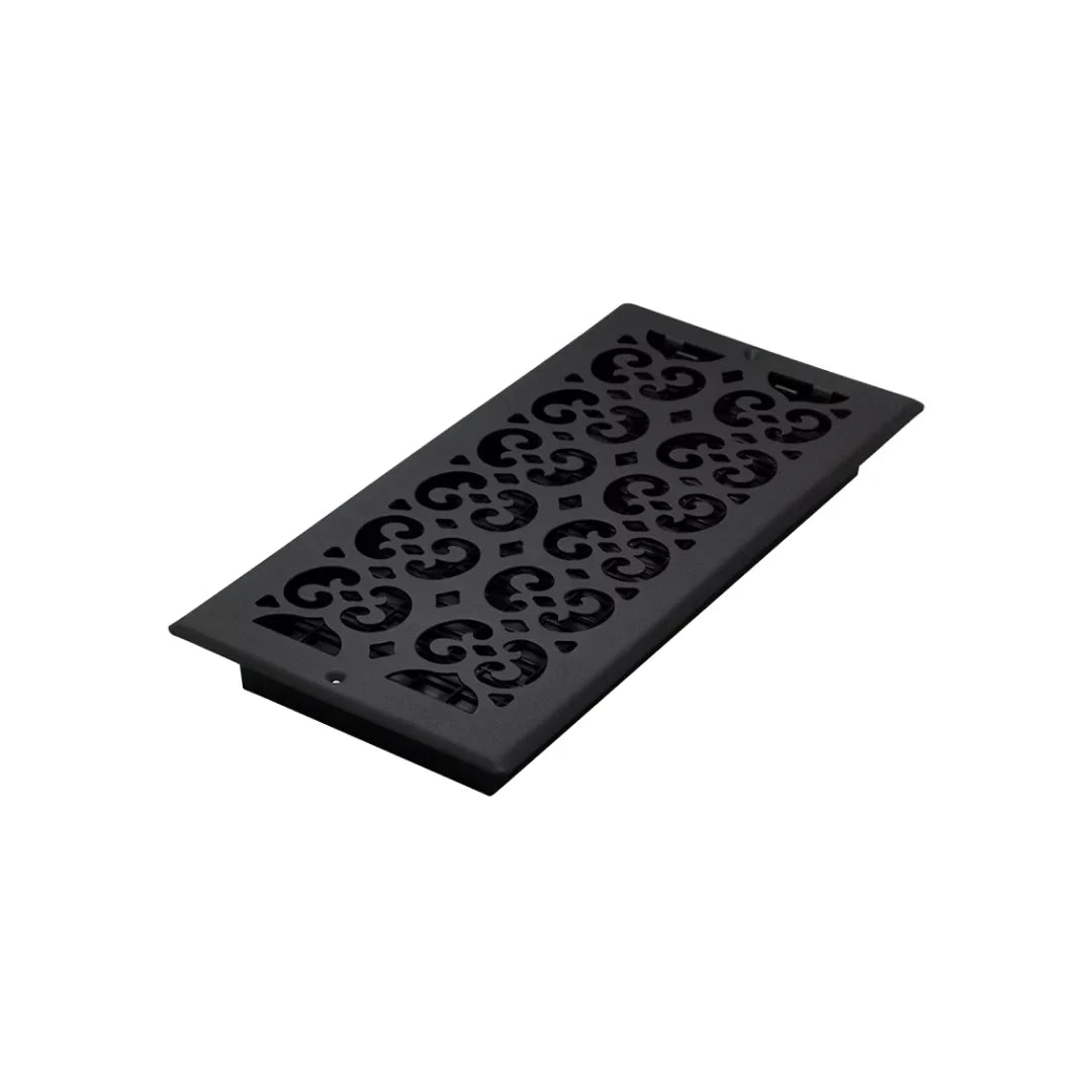 3″x 10″ Scroll Steel Plated Wall/Ceiling Register – Textured Painted Black