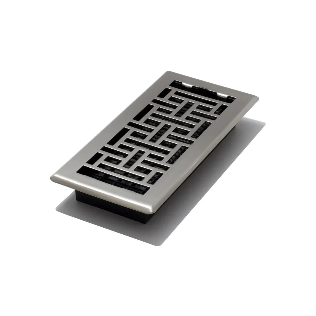3″x10″ Oriental Steel Plated Floor Register – Brushed Nickel