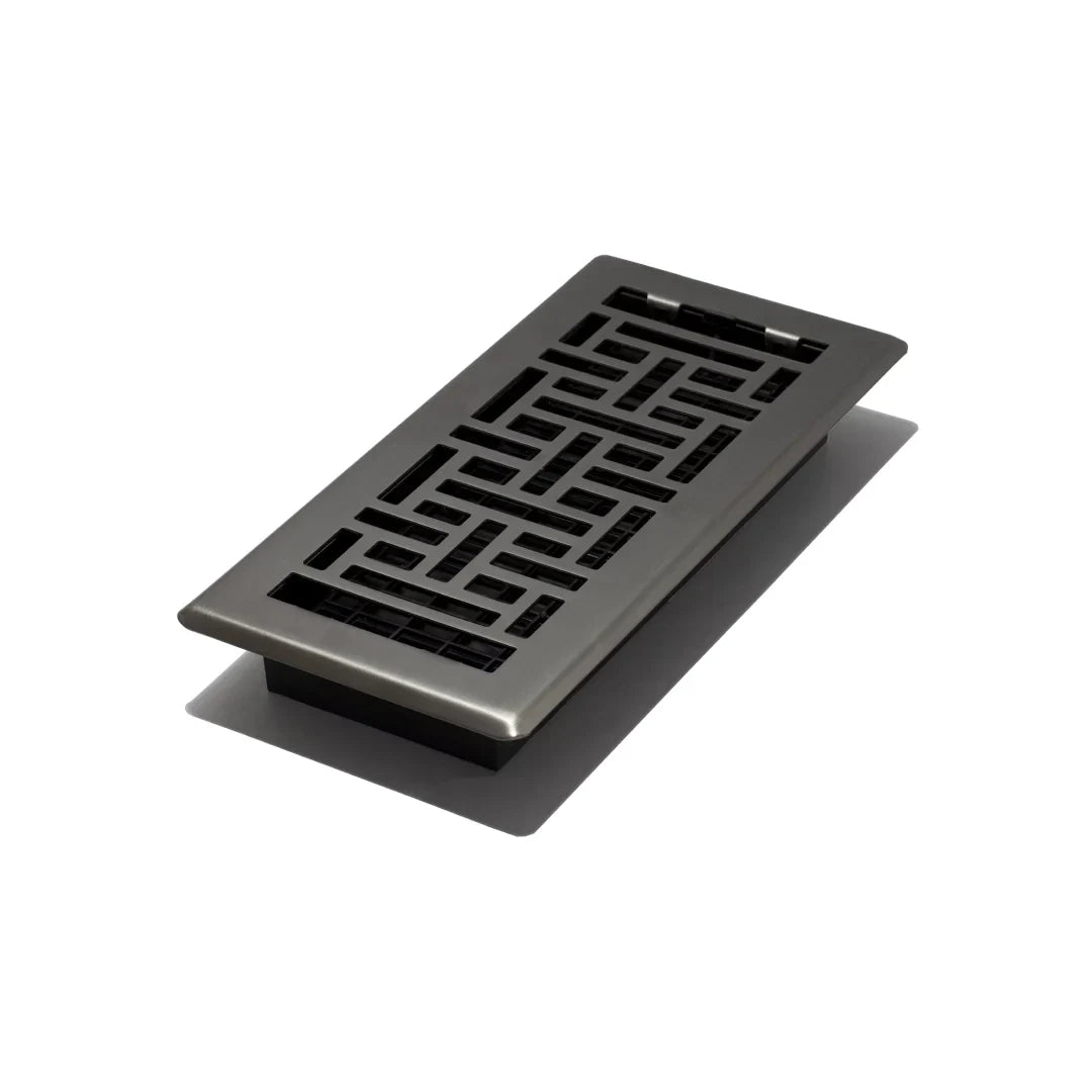 4″x10″ Oriental Steel Plated Floor Register – Gun Metal