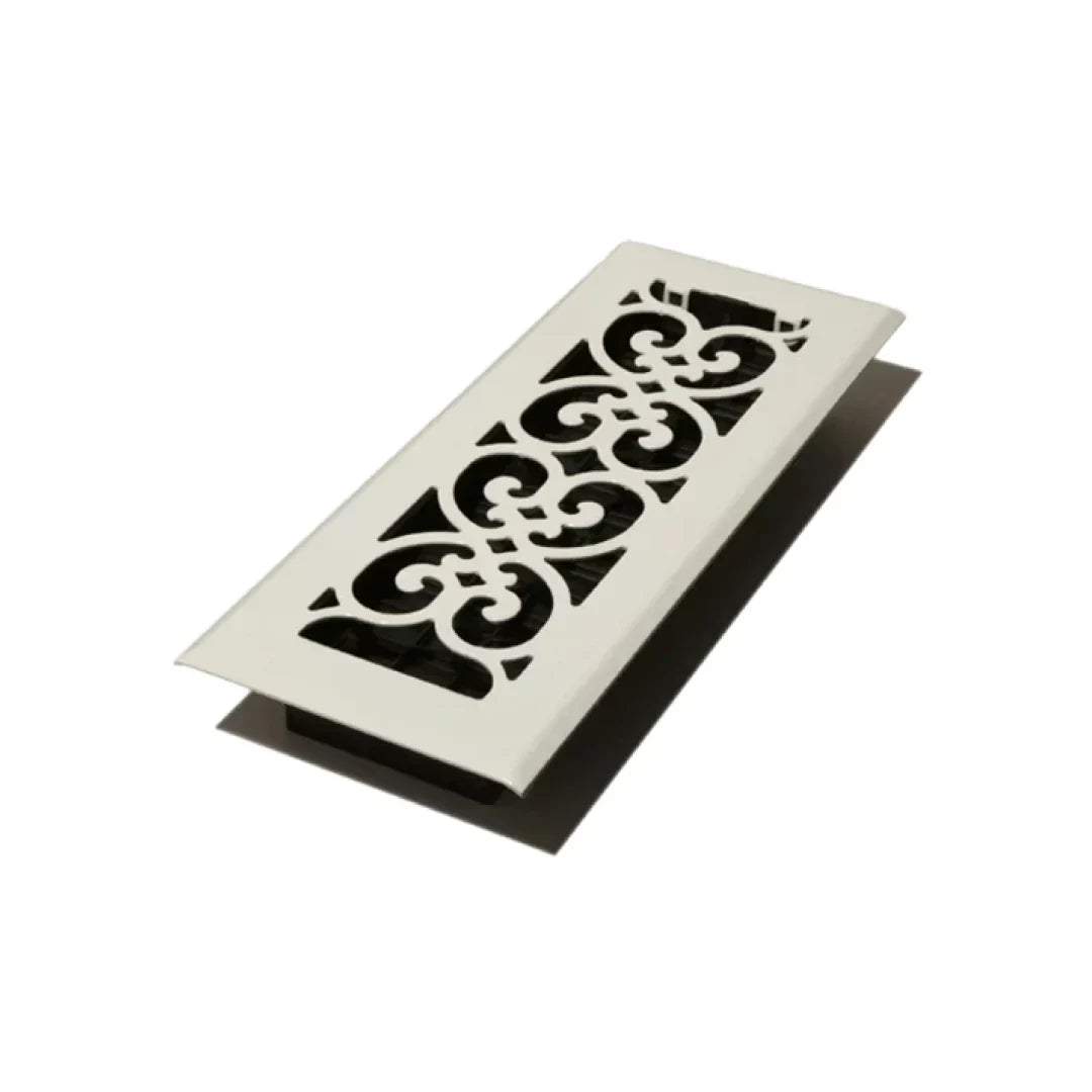 4″x10″ Decor Painted Steel Floor Register – White Painted