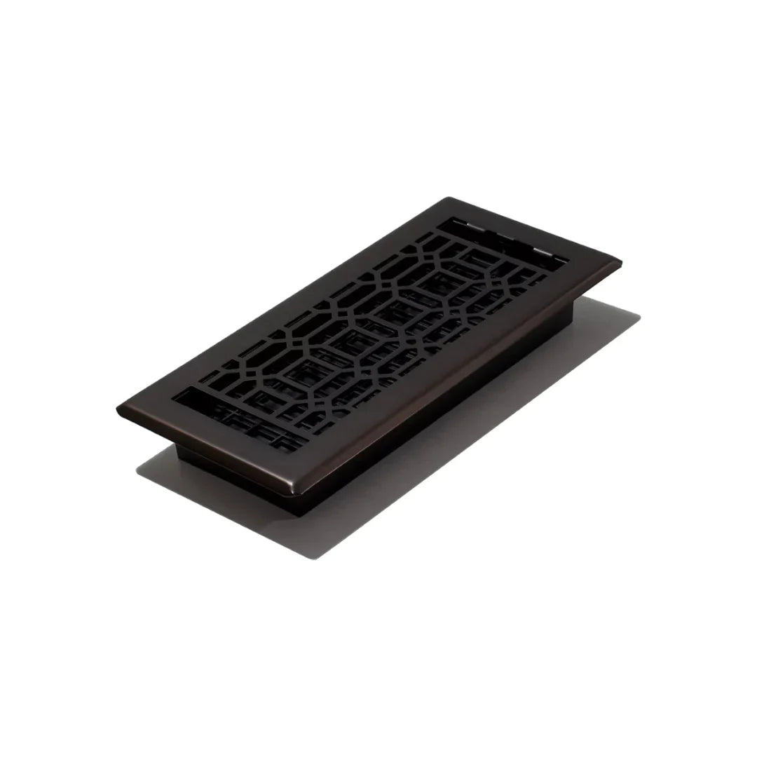 4″x10″ New Gothic Plated Steel Floor Register – Rubbed Bronze