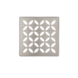 KERDI-DRAIN 4" Metallic Finishes Point Drain With Integrated Bonding Flange Floral