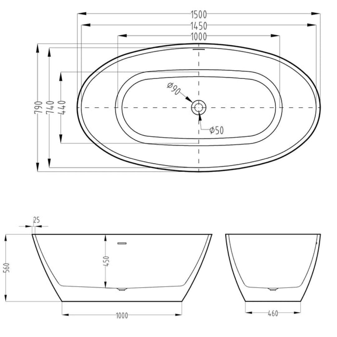 Free Standing Bathtub - Egg Plus