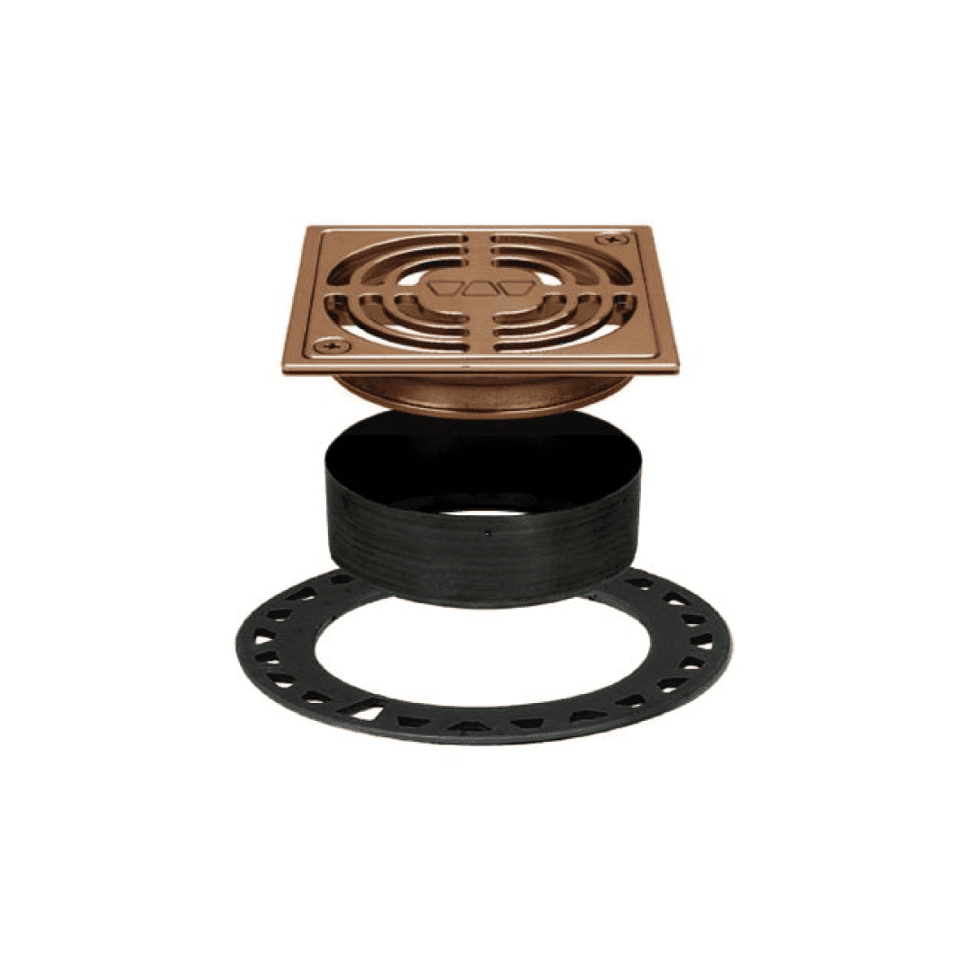 KERDI-DRAIN 4" Point Drain with Integrated Bonding Flange Anodized Aluminum Contour