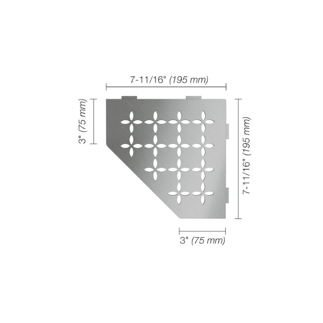 SHELF-E - Pentagonal Corner Shelf Floral Design - Besso Floor & Decor