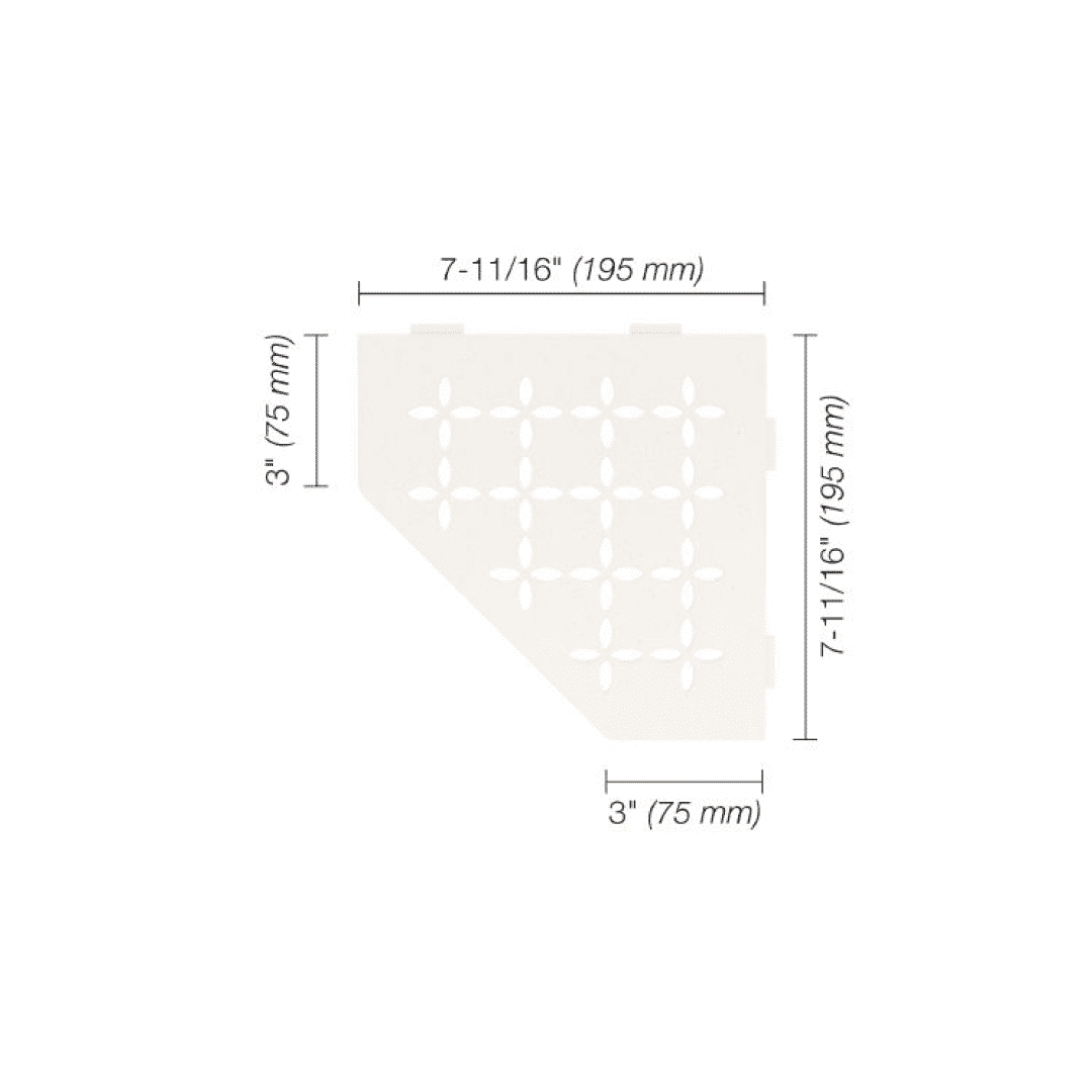 SHELF-E - Pentagonal Corner Shelf Floral Design - Besso Floor & Decor