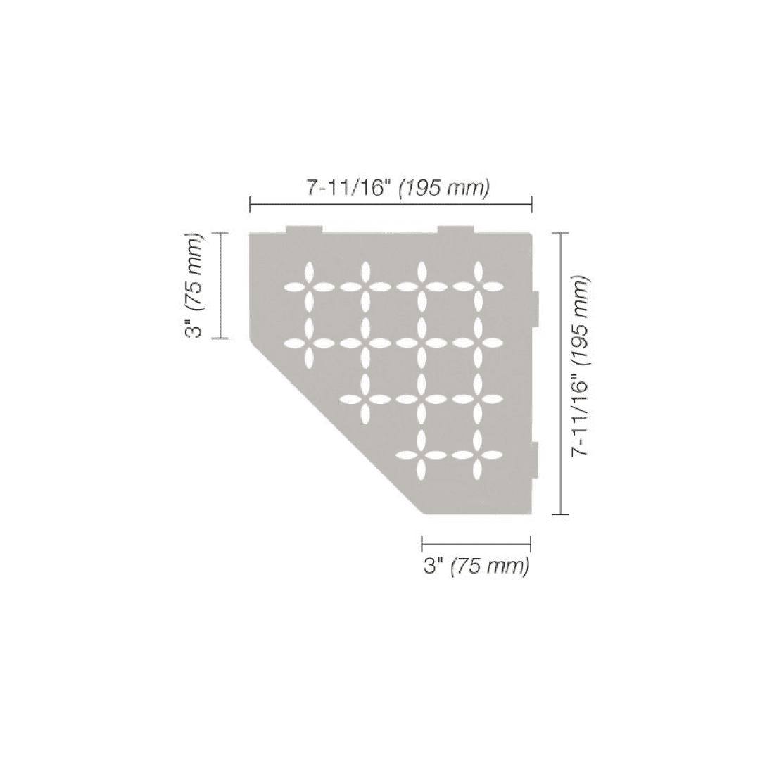 SHELF-E - Pentagonal Corner Shelf Floral Design - Besso Floor & Decor