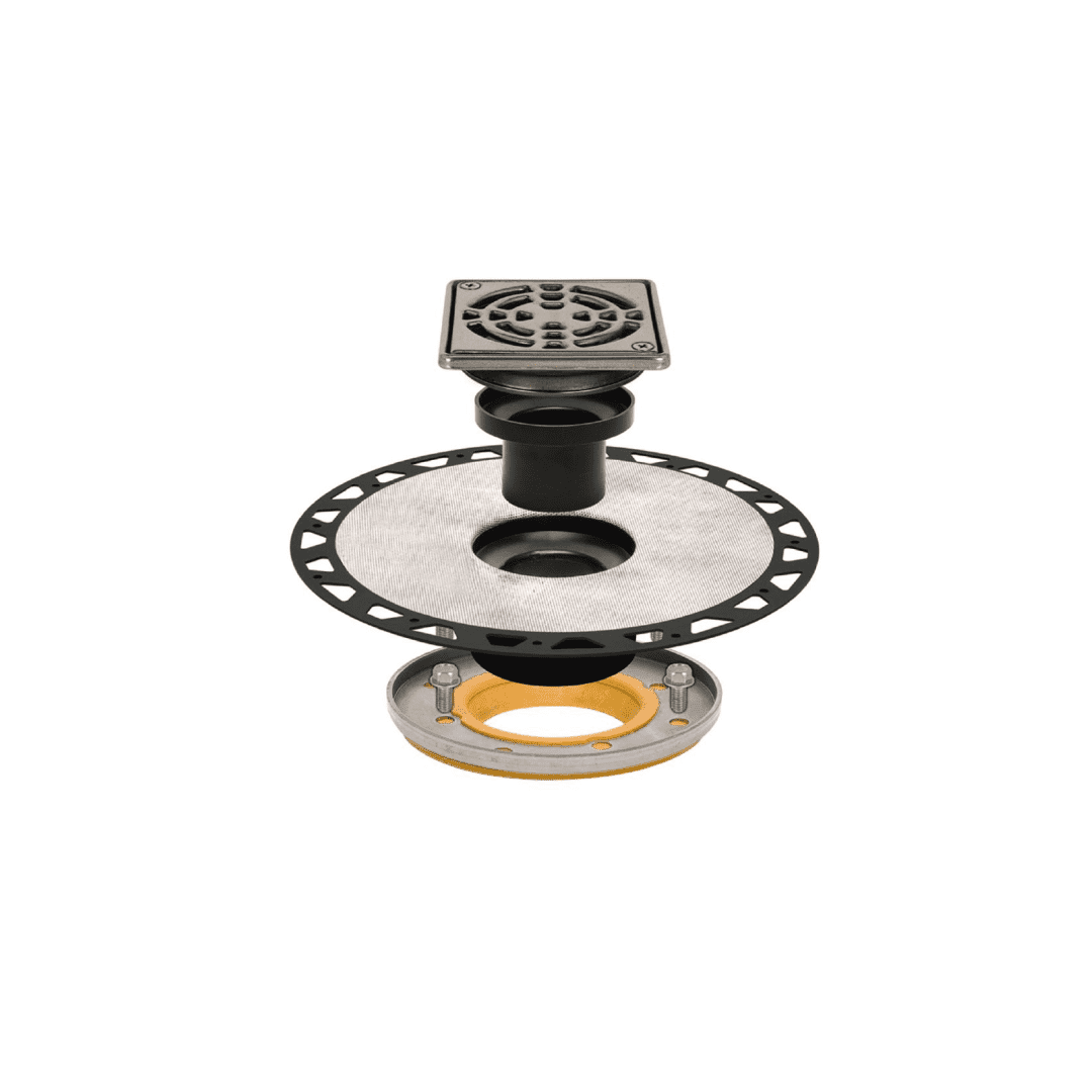 KERDI-DRAIN-A 7-1/2" Stainless Steel ABS Adaptor Kits Convert Clamping Ring Drains To An Integrated Bonding Flange