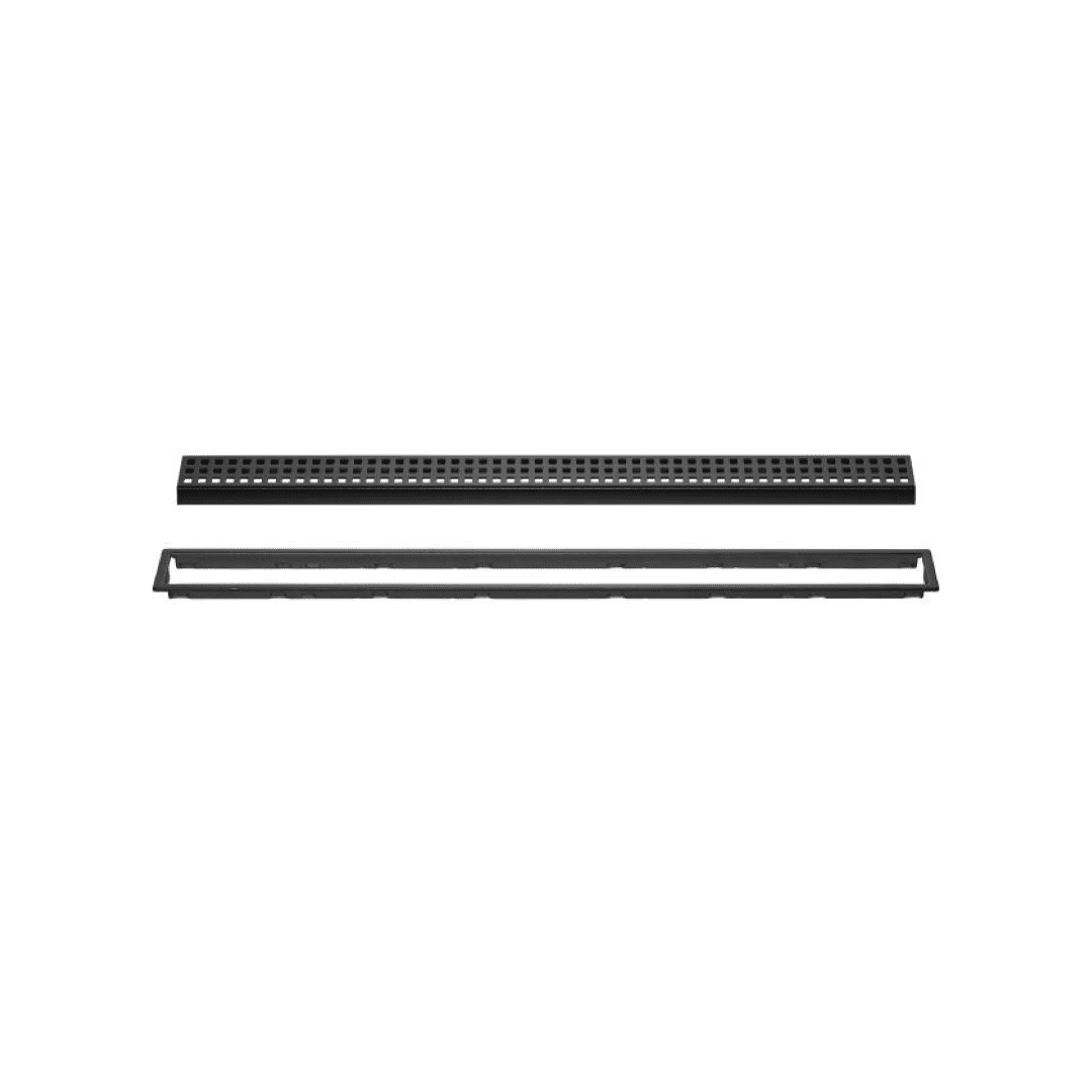 KERDI-LINE 3/4"Height x 1/8"to 9/16"Thick Matte Black Square Linear Drain Gate Assembly