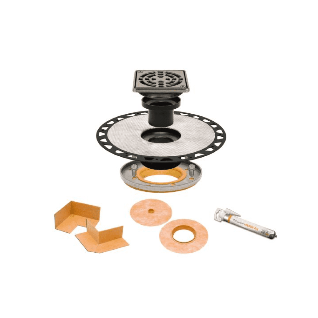 KERDI-DRAIN-A 5-1/4" Adaptor Kits Convert Clamping Ring Drains to an Integrated Bonding Flange Stainless Steel