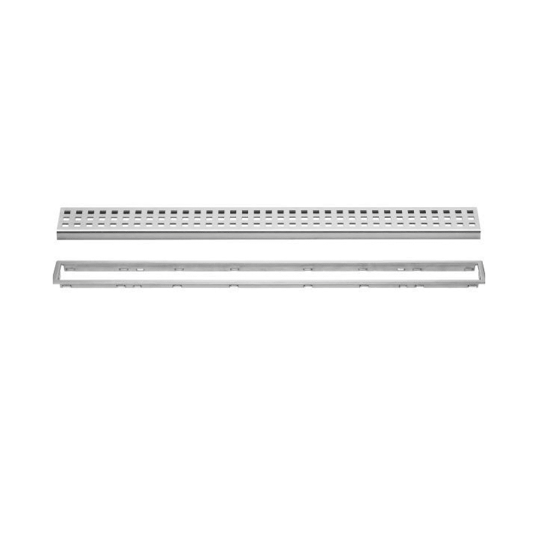 KERDI-LINE - Linear Drain Gate Assembly - 1-1/8"Height x 1/2"to 1"Thick Brushed Stainless Steel Square(B)