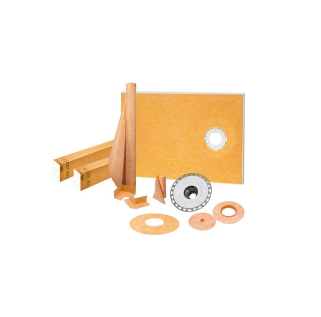 KERDI-SHOWER-KIT-FL Shower Kit Without Drain Grate Off-Center Outlet - Besso Floor & Decor