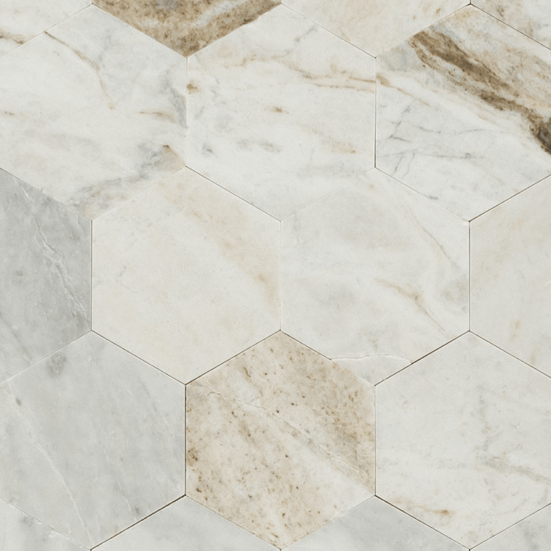 Arabescato Venato 4" Hex